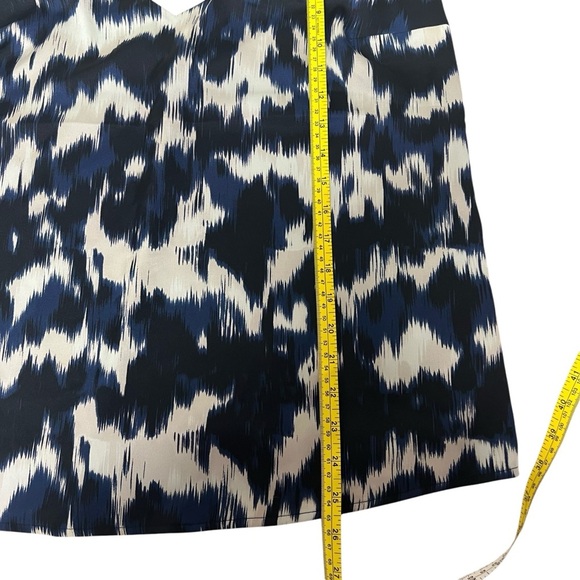 Express Y2K Womens Blouse Pullover Abstract Print Sleeveless Blue Black Medium - Picture 5 of 13